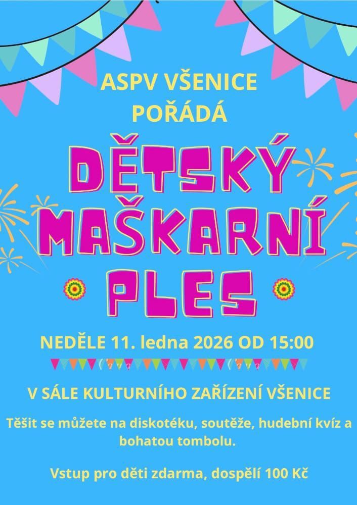 Pozvánka - dětský maškarní ples 