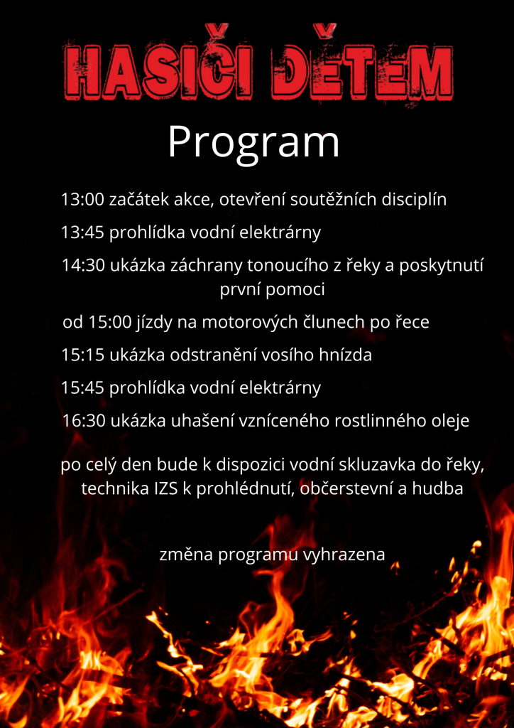 POZVÁNKA - Hasiči dětem u vodní elektrárny Darová