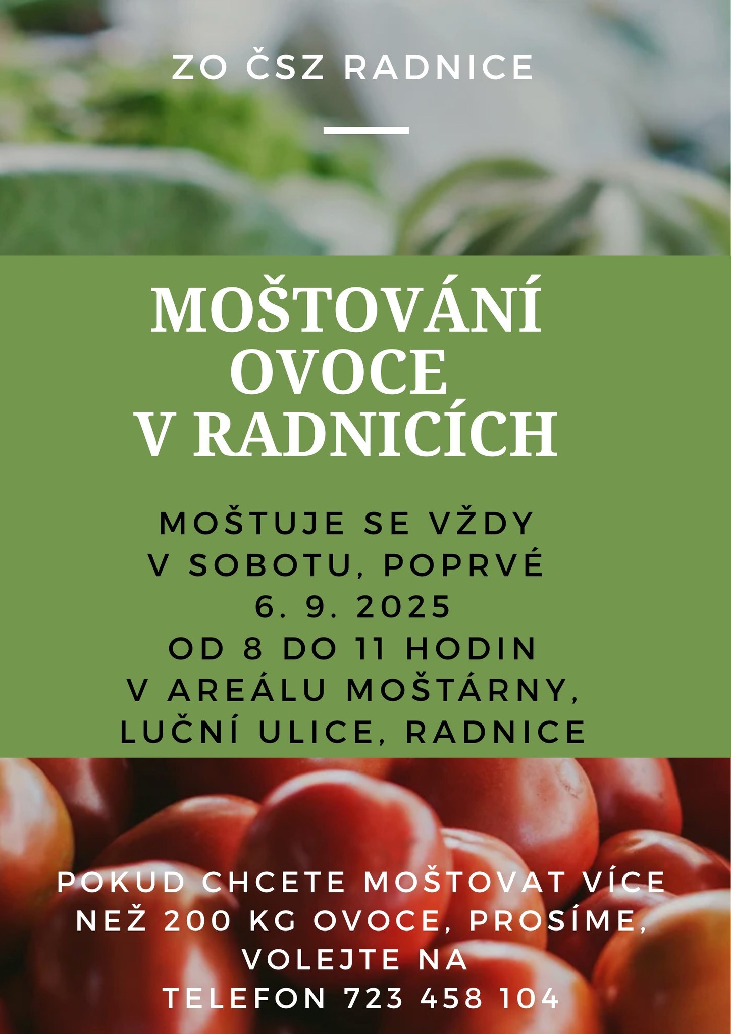 Moštování ovoce v Radnicích
