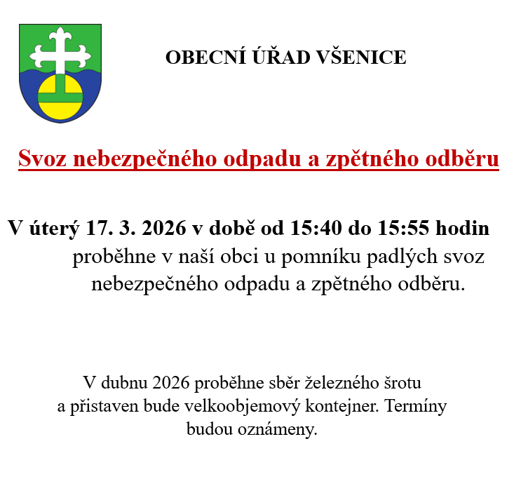 Svoz nebezpečného odpadu a zpětného odběru