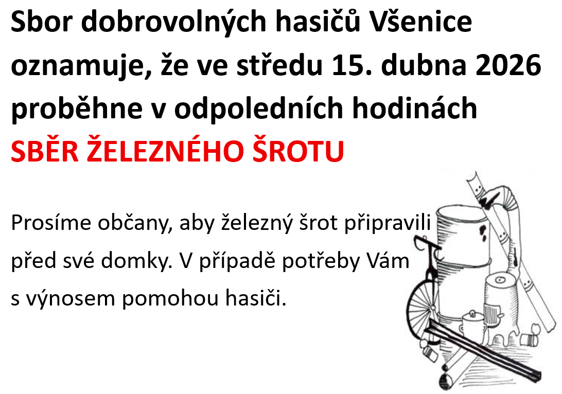 Sběr železného šrotu ve středu 15. dubna 2026
