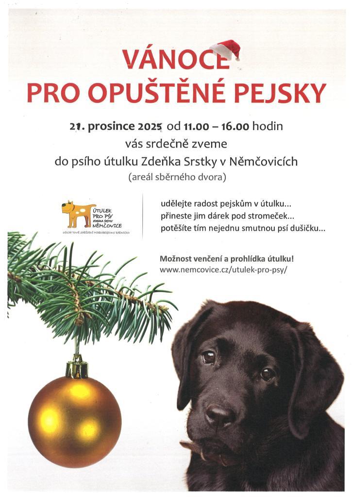Vánoce pro opuštěné pejsky - útulek v Němčovicích, 21. 12. 2025