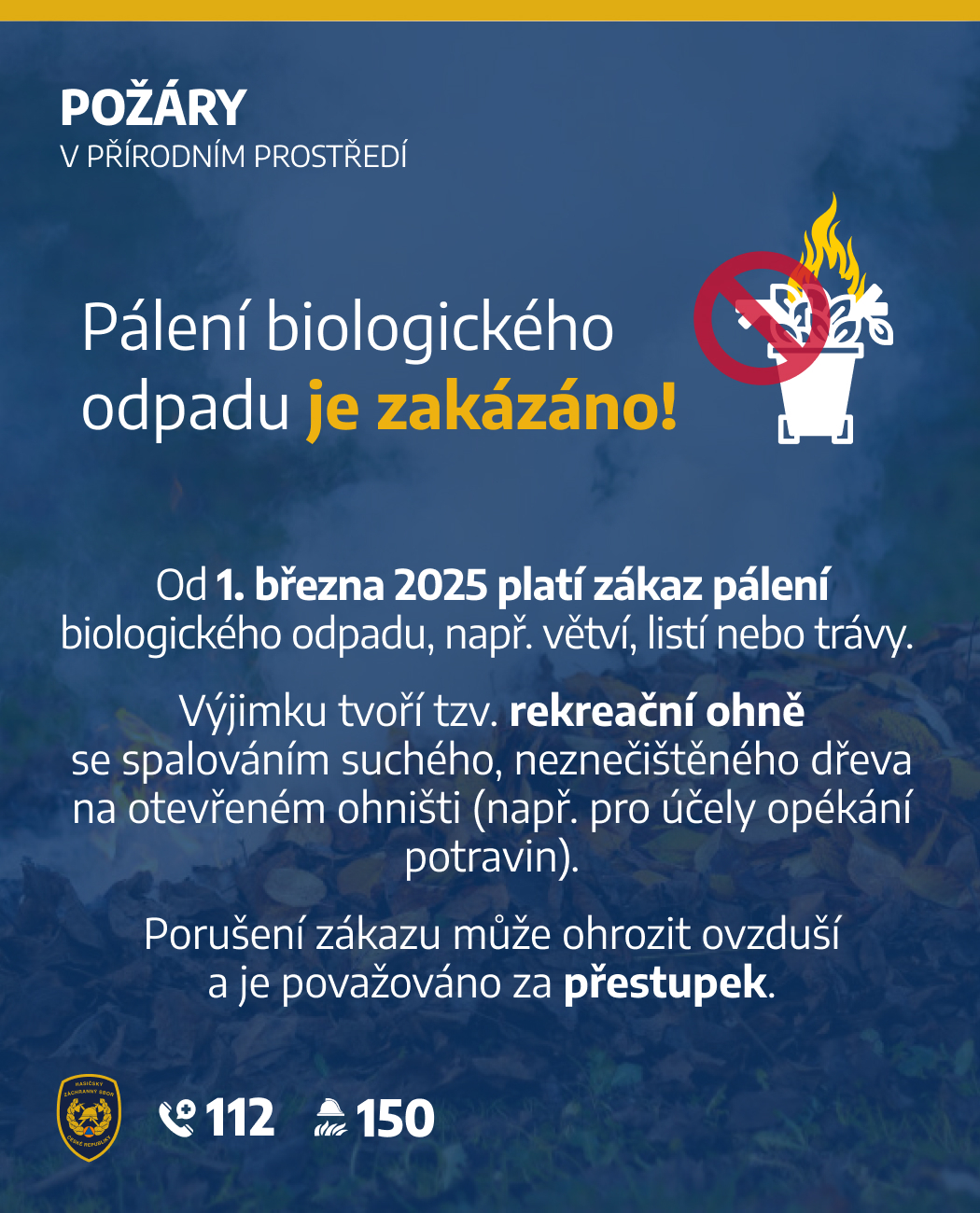 Zákaz pálení biologického odpadu